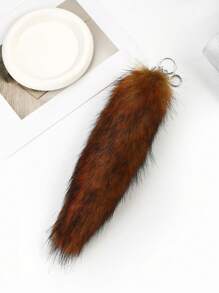 全新时尚仿狐狸尾巴包饰，1 件各式蓬松仿毛流苏钥匙扣，手提包吊坠配件，适合日常使用，送给朋友的绝佳礼物 - 彩色 - 查看 8
