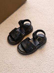 1 paire de sandales plates d'été confortables et de mode pour bébé, avec semelle souple