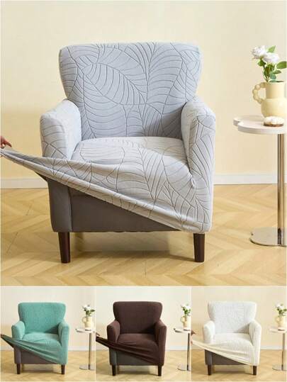 1PC Stretch Jacquard Armchair Cover Solid Color Club Chair Seat Slipcovers Home Decor Single Sofa Protector Cover For Living Room