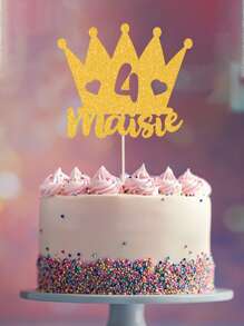 1 件个性化姓名和年龄、金色生日蛋糕装饰、生日派对蛋糕装饰、送给她的礼物、生日派对礼物、生日蛋糕装饰 - 金色 - 查看 8