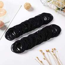 100pcs Black Nylon Hair Ties, Thin Hair Ties, Cute For Women, Hair Accessories Ponytail Holders Hair Elastics Hair Rubber Bands Scrunchies Hair Rope Elastic Hair Tie, Hair Bobbles