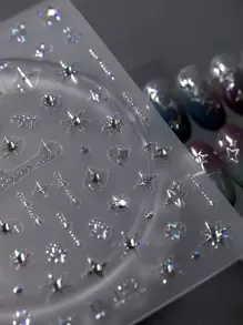 Beautizon Nailartlab 1 件星形指甲全息贴纸 3D 钻石珠宝 DIY 艺术 Y2K 风格 5D 美甲装饰贴花 - 彩色 - 查看 4