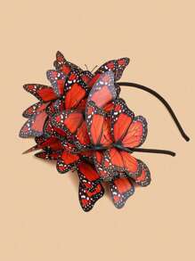 Butterfly Fascinator Hat Monarch Butterfly Headband Crown Tea Party, Garden Party, Butterfly Themed Parties Costume Headpiece Halloween - A - View 6