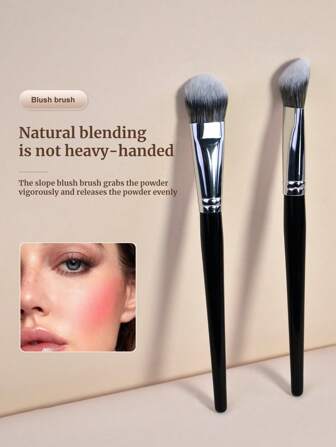 1pc Angled Blush Brush, Professional Foundation Brush No.47 Powder Kabuki Brush, For Foundation, Contour, Concealer, Women's Makeup, Beauty Tools