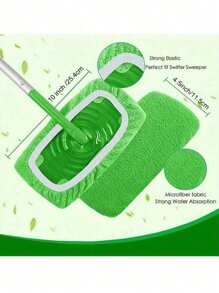 4 件装可洗超细纤维拖把垫，适用于干湿地板清洁，易于安装，必备家居清洁用品，园艺工具 - 彩色 - 查看 6