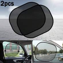 2 paquetes de parasoles de malla para ventanas laterales de coche, ajuste universal, protección UV, aislamiento térmico, cortina protectora solar para el interior del coche, color negro, adecuado para accesorios interiores del automóvil