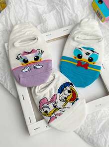Disney 10 pares de calcetines invisibles casuales de poca profundidad con estampados aleatorios y de Minnie y Stitch, adecuados para la primavera y el verano, para mujeres