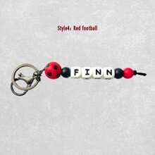 1pc Colorful Football Silicone Keychain, Personalized Handmade Custom Beads, Sports Keychain/Backpack Chain, Sports Gift,Apparel Accessories,Chic Autumn,Boyfriend,Girlfriend,Family,Friends - Silicone Keychain - View 41