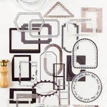 CANDY POETRY 1 包 25 张复古创意相框主题贴纸、DIY 装饰剪贴簿材料、节日礼物、个性化剪贴簿学校用品、学校用品、返校 - 淺藍色 - 查看 3