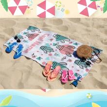 1pc Cactus Design Beach Towel, Personalized Name, Ultra-Soft Microfiber, Multi-Purpose Towel, Machine Washable, Super Absorbent, Great For Travel, Camping, Beach, Pool, Ideal Gift Summer, Holiday - Multicolor - View 11