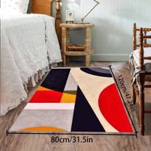 [Plush Velvet 700g/㎡ Latex Backing 5mm Thick] 1pc Bohemian Style Area Rug, Solid Color Carpet, Soft Non-Slip Washable For Living Room Bedroom Kitchen Office, Indoor Outdoor Home Decor Farmhouse Rug, Play Mat Back To School