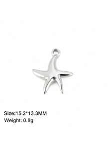 1 peça de aço inoxidável bonito mini sol e estrela do mar pingente, faça você mesmo jóias fazendo acessório para pulseira, colar, brincos