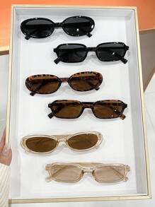 Set de 6 gafas ovaladas vintage y retro, de aspecto elegante para mujer, ideales para verano, playa, al aire libre y viajes - Multicolor - Ver 2