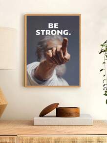 现代艺术约书亚记 1:9 基督教海报，宗教艺术“我没有命令你吗？要坚强勇敢。不要害怕。时尚墙壁艺术装饰适用于客厅和卧室，适用于宿舍、公寓、卧室、客厅、现代家居装饰，无框架 - 彩色 - 查看 4
