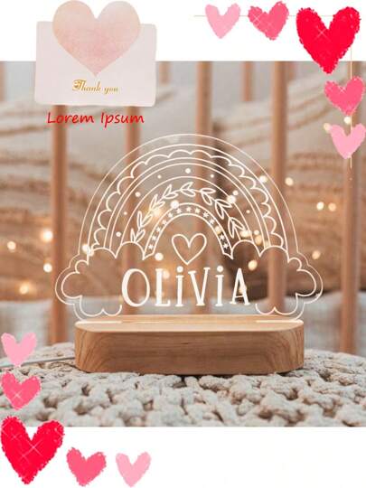 Personalized Night Light With Name, Baby Night Light, Personalized Nursery Gift, Baby Shower Gift, Newborn Gift, Gift For Baby, Bedside Lamp Multi-Functional, Ornamental, Letter Exquisite, Stylish, Baby Fashion, Soft Squishy, Colorful, Cute Kawaii Adorable Unique, Customized Treasurefinds, Baby Gifts, Cute Baby For Children's Day, Multi-Functional, Ornamental,Birthday Gift