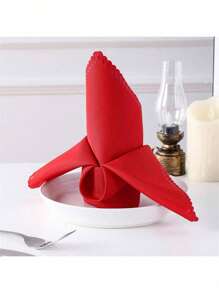 6pcs Set Elegant Cloth Napkins,(48*48cm/18.9inch*18.9inch)Square Satin Fabric Napkins,Woven,Washable,Ideal For Parties,Weddings,Dining Room,Home And Hotel Table Decor,Valentine's Day And New Year Party - Multicolor - View 3