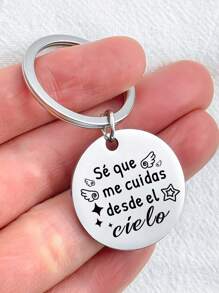 Edelstahl inspirierender Schlüsselanhänger mit spanischem Zitat als tröstende Gedenkgabe für Trauer, Metall-Erinnerungsschlüsselring, Eisen-Gedenkgeschenk als Auto-Accessoire, Taschenbaumler, Rucksack-Anhänger für Schule, süßer Gothic Y2K Taschenbaumler, Schlüsselband mit ID-Halter, Auto-Accessoire, Taschenbaumler, Weihnachtsgeschenke für Mutter, Vater, Abschluss und Lehrer - Verschiedenfarbig - Übersicht 12