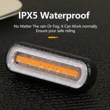 1pc Wireless Remote Control USB Rechargeable Bicycle Rear Light, Mountain/Road Bike Night Riding Safety Lamp - Black - View 6