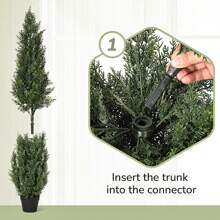 (2 Pack) Artificial Plants Large Cedar Tree 90cm/120cm Artificial Plants Like Real In Pot Plastic Fake Plant For Home Living Room Garden Outdoor Decoration - màu xanh lá - Xem 4