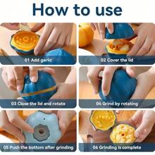 1/3 PIEZAS Exprimidor manual de ajo, exprimidor de ajo, pulverizador de ajo, exprimidores de ajo, exprimidor de ajo, exprimidor de ajo de vaivén y rodillo, picador de ajo y jengibre, exprimidor manual de ajo - Multicolor - Ver 5