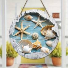 2D Charming Starfish & Shell Wooden Wall Decor - Vintage Summer Decoration, Suitable For Home, Porch, Dining Room, Bar, Wreaths, Room Decor Gifts Birthday Graduation - Multicolor - View 7