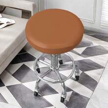 1/2/4/6 件圆形椅套，PU 皮革圆形凳套，适用于旋转可调节实验室凳，适合室内和室外