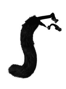 1 pieza Accesorio de cola de zorro/gato peludo unisex para Halloween, accesorio de disfraz y cosplay para fiesta de Halloween