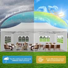 13x26 Pop Up Tent 13x26 Canopy With Sidewalls Heavy Duty Canopy Party Tent For Parties, Outdoor Wedding Large Event Tent Wind Waterproof UPF 50+ Ez Up In Garden Lawn With Roller Bag, Black - White - View 8