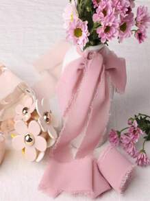 1 Roll / 5 Meters High-Quality Handmade Chiffon Satin Ribbon, Versatile Use For Gift Packaging, Bows, Wedding Invitations, Bouquet Ribbons, DIY Crafts, Christmas Decorations, DIY Home Decor, Wedding Party Bouquet Supplies And Gifts