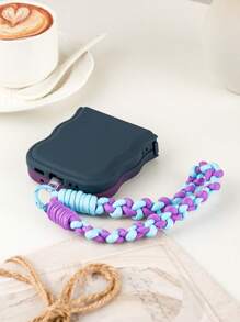 1pc Macaron Color Gradient Silicone Knitted Ombre Wristband Wavy Protective Phone Case, Compatible With Galaxy Z Flip3 5G, Galaxy Z Flip4 5G, Galaxy Z Flip5 5G, Galaxy Z Flip6 5G