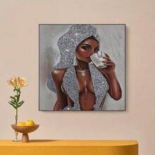 1pc 30x40cm DIY 5D Diamond Painting Kit - Elegant Woman With Glamorous Attire, Full Drill Round Acrylic Diamonds, Frameless Mosaic Art Embroidery Cross Stitch For Sophisticated Wall Decor, New Diamond Painting Kits