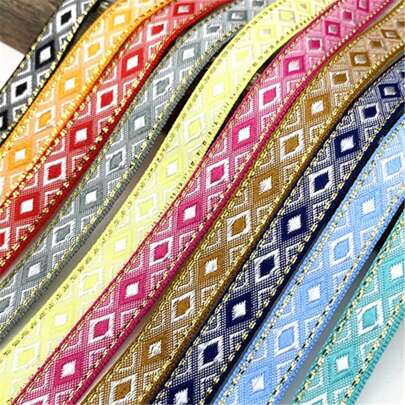 1,8 mètres de ruban brodé vintage, dentelle de 13 mm de largeur, assortiment de couleurs, accessoires de vêtements et de sacs DIY, tissu brodé, tissu de dentelle