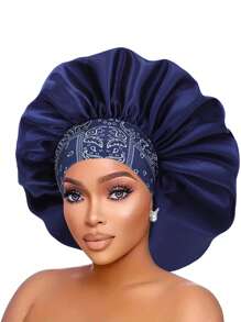 1PC Satin Bonnet Hair Bonnet For Sleeping - Paisley-a - View 16