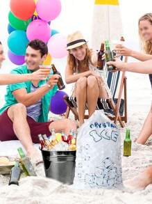 10pcs Transparent Drawstring Ice Cube Storage Bags, 8lbs PE Drawstring Ice Bags, Portable Outdoor Transport Freezer Bags, Reusable, Suitable For Outdoor Parties And Home Kitchens And Restaurant Freezers - View 4