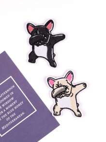 2pcs Dog Shaped Iron-on Patch - Apricot - View 1