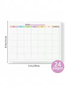 无日期月历，空白月度计划笔记本，适用于家庭办公室整理，8.5英寸 x 11英寸，男女皆宜作为礼物 - 彩色 - 查看 5