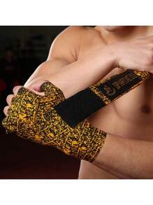 زوج واحد / 2 قطعة ضمادة مرنة متعددة الألوان للفنون القتالية والملاكمة وملاكمة الوسط ورياضة الموأي تاي - أحمر وأبيض وأصفر وأخضر، لوازم الجيم، شرائط رياضية