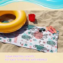 1pc Cactus Design Beach Towel, Personalized Name, Ultra-Soft Microfiber, Multi-Purpose Towel, Machine Washable, Super Absorbent, Great For Travel, Camping, Beach, Pool, Ideal Gift Summer, Holiday - Multicolor - View 10