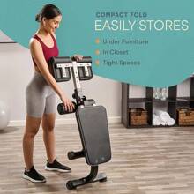 Banco de hiperextensión tipo silla romana - Máquina ajustable de extensión de espalda para glúteos, isquiotibiales y zona lumbar - Equipo de ejercicio plegable y multifuncional para el gimnasio en casa - De múltiples fines - Ver 6