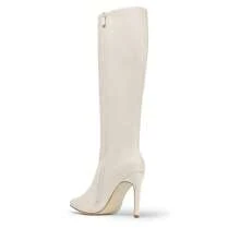 Knee High Boots For Women Ladies With High Heel - White - View 6