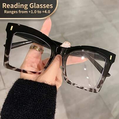 Retro Cat Eye Reading Glasses For Men And Women, Transparent Computer Reading Glasses With A Magnification Of+1.0~+4.0
