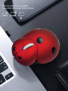 Souris sans fil à 7 étoiles en forme de coccinelle alimentée par batterie, design créatif convenant aux ordinateurs portables, de bureau, au bureau, aux jeux et à un usage domestique, souris sans fil silencieuse avec récepteur USB 2,4G