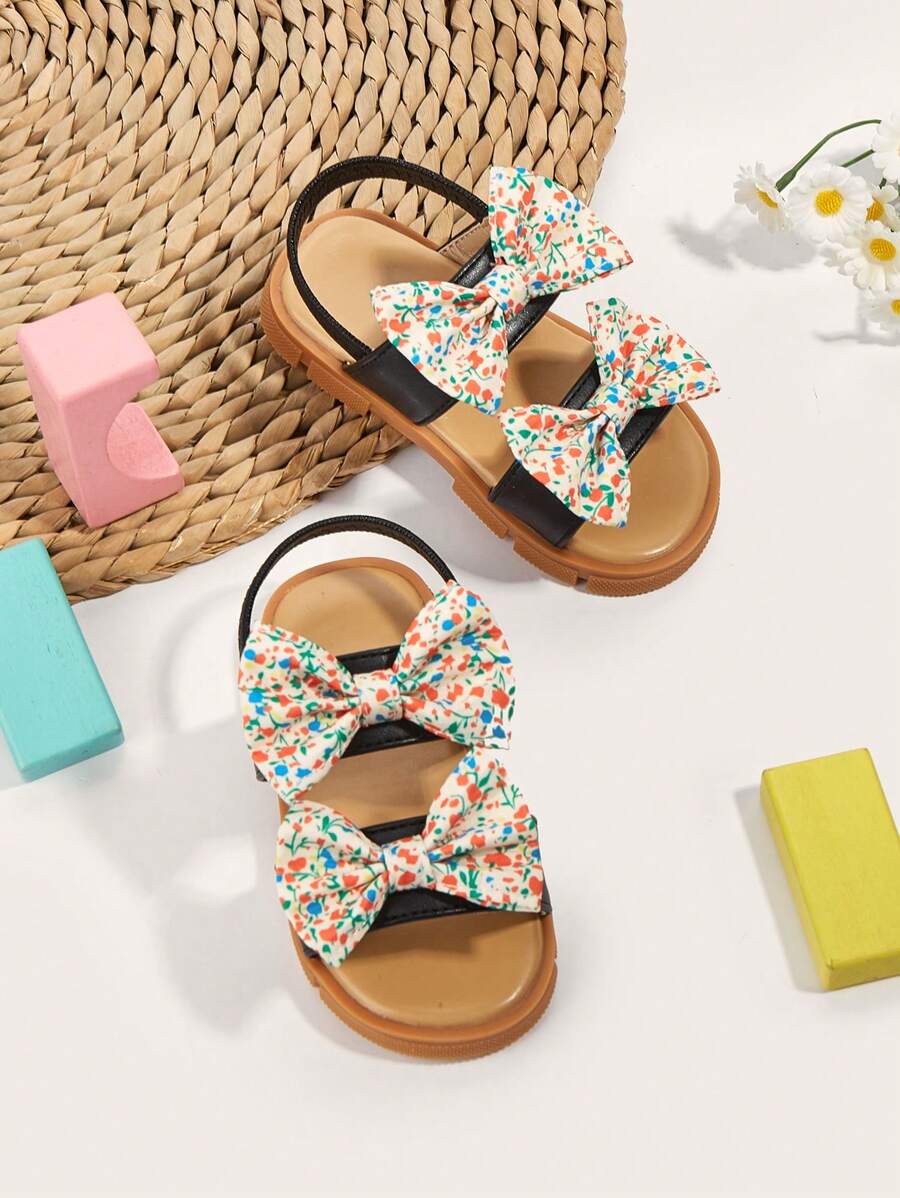 1 双厚底舒适百搭花朵可爱时尚凉鞋 - 黑色 - 查看 1