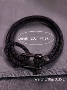 1 szt. Bransoletka Niche Hipster Retro Braided Horseshoe Buckle, Męski codzienny dodatek do biżuterii