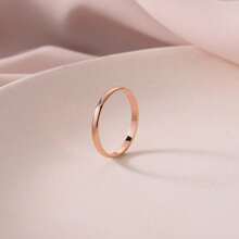 1 件女士时尚 2 毫米宽经典不锈钢戒指