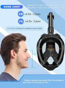 1 Set Full Face Snorkel Mask, Comes With 1 Pair Of Ear Plugs, Utilizes Latest Dry Top System, Foldable 180 Degree Panoramic Snorkel Mask With Camera Mount, Breathing, Anti-Leak And Anti-Fog Adult Snorkeling Gear, Beach Essentials, Beach Accessories, Pool Float