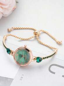 Relógio Pulseira Feminino de Moda Casual 2025 Nova Coleção, Mostrador Redondo Pequeno Fofo com Cristal Diamante, Pulseira de Cristal de Luxo Estilo Love, Relógio de Quartzo de Liga como Presente