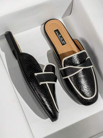 Mengshangli Wide Fit Slip-On Slippers For Women, Fashion Mule Shoes, Casual Outdoor Wear