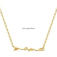 1 件优雅休闲简约不锈钢字母“妈妈”项链，女性优雅风格