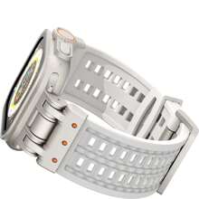 Sport Band Compatible With Apple Watch Ultra 2/Ultra/Series 10 9 8 7 (49mm 45mm 44mm 42mm) Heavy Duty Silicone Rubber Strap With Metal Connector, Armor Design For Men Women